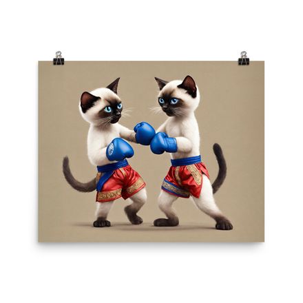 Exclusive Muay Thai Fighting Cats Poster – 20&quot;x16&quot; | 450dpi | Museum-Quality Matte Paper – MT1239