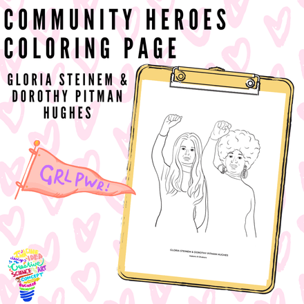 Women’s Movement History Coloring Page - Gloria Steinem, Dorothy Pittman Hughes