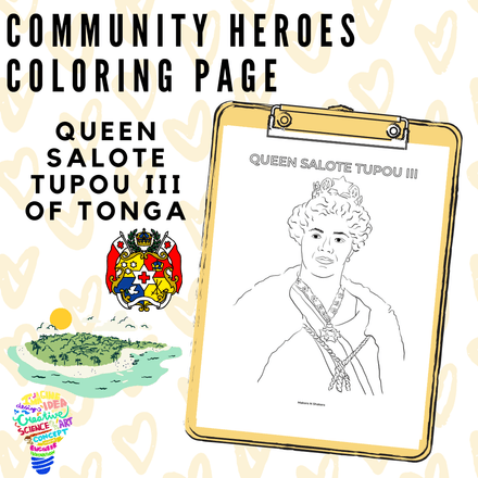 Community Heroes Coloring Page - Queen Salote Tupou III of Tonga