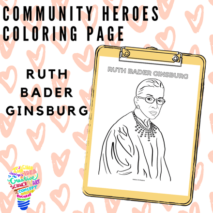 Community Heroes Coloring Page - Ruth Bader Ginsburg