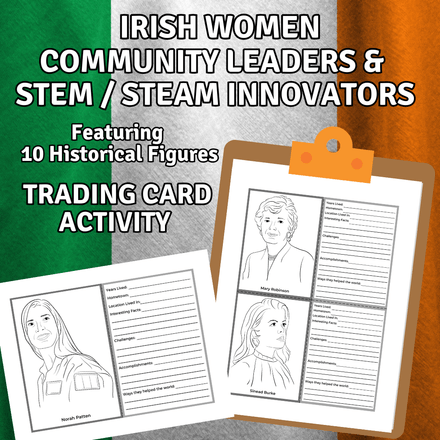 Irish Women Leaders &amp; STEM / STEAM Innovators - Trading Card Activity
