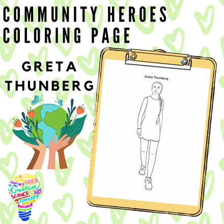 Community Heroes Coloring Page - Greta Thunberg