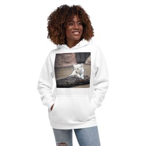 Sweat à capuche Unisexe lion blanc 