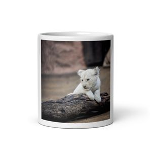 Tasse brillante lion blanc 