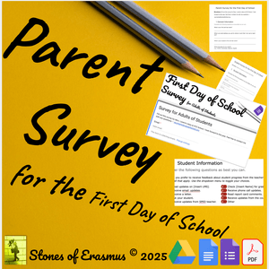 First Day Parent Survey Google Forms | Build Strong Relations Grades 7-12 ELA