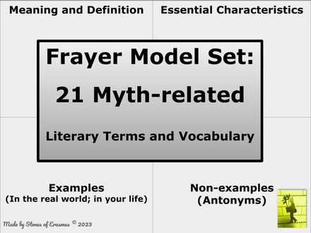 Expand Vocabulary 21 Frayer Model Set for Myth-related Terms ELA