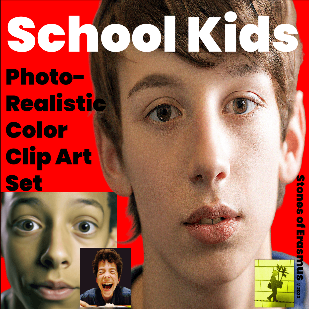 53 Count Photorealistic School Kids Clip Art | PNG Set for Teachers and ...