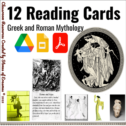 12 Illustrated Greek &amp; Roman Mythology Reading Cards: Myth Passages 