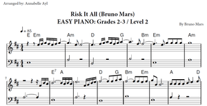 Easy Risk it All Sheet Music | Bruno Mars | Grades 2-3