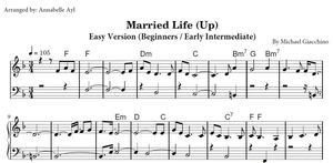 Married Life Up Piano Easy Sheet Music | Top Disney Piano Songs