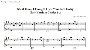 She and Him I Thought I Saw Your Face Today Piano | Beginners Piano