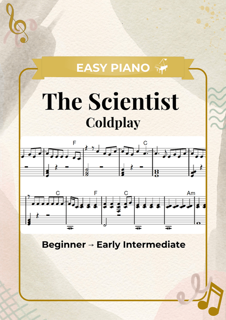 The Scientist Piano Sheet Music for Beginners - Simplified Piano Arrangement PDF
