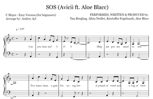 SOS Avicii Piano Easy Sheet Music