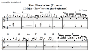River Flows in You Piano Easy Sheet Music | Yiruma