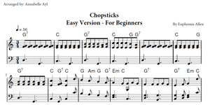 Chopsticks Piano Easy Sheet Music | The Celebrated Chop Waltz