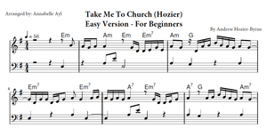 Take Me To Church Piano Easy Sheet Music | Hozier