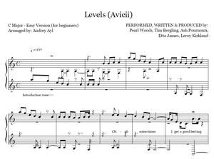 Avicii Levels on Piano Easy Sheet Music