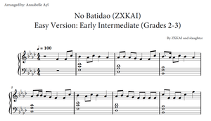 No Batidao Sheet Music Easy Piano | ZXKAI | Beginners to Early Intermediate Piano