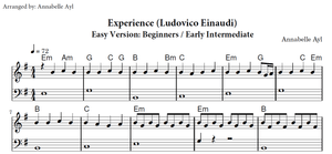 Ludovico Einaudi Experience Easy Piano Sheet Music | Movie and Film Songs