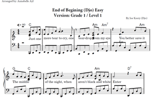 End of Beginning Piano Easy Sheet Music | Djo | Grade 1 Piano