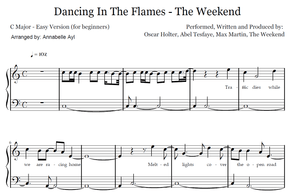 Dancing in the Flames Piano Easy Sheet Music | The Weeknd