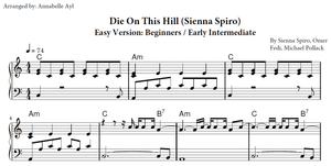 Die On This Hill Piano Sheet Music Easy Version | Sienna Spiro | Piano for Beginners
