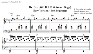 Still Dre Piano Easy Sheet Music | Dr. Dre ft. Snoop Dogg