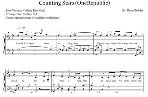 Counting Stars Piano Easy Sheet Music | OneRepublic