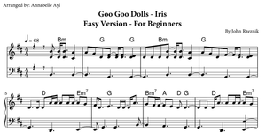 Iris Piano Sheet Music Easy Version | Goo Goo Dolls