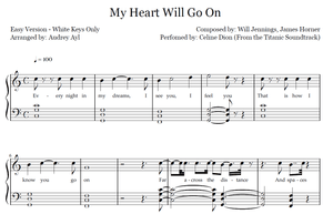 My Heart Will Go On Piano Notes Easy Sheet Music | Titanic