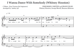 I Wanna Dance with Somebody Piano Easy | Whitney Houston