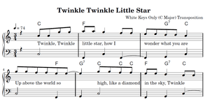 Twinkle Twinkle Little Star Piano Notes Easy Sheet Music