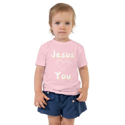 Jesus Loves You - Girls Toddler Staple Tee - 100% Cotton