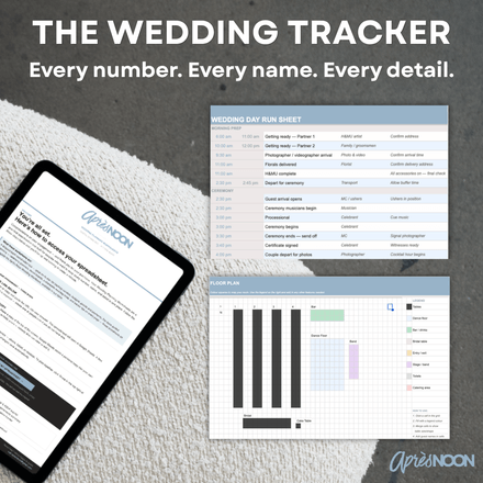 The Wedding Tracker — Wedding Planning Spreadsheet | Budget, Guests &amp; Vendors | Instant Download