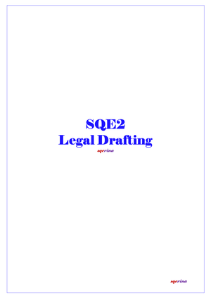 Understanding Legal Drafting (SQE2)