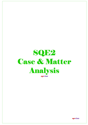Understanding Case &amp; Matter Analysis (SQE2)