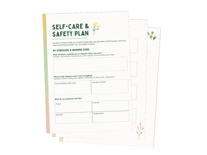 Self-Care &amp; Safety Plan - Warm Floral, 3 pages
