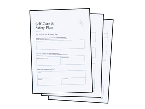 Self-Care &amp; Safety Plan - Calm Blue, 3 pages