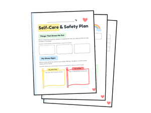 Self-Care &amp; Safety Plan for Kids - Colorful, 3 pages