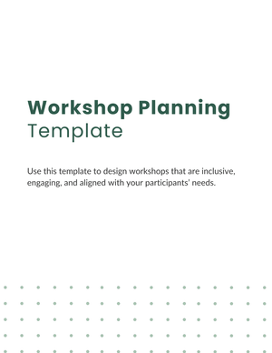 Workshop Planning Template (Fillable)