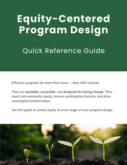 Equity-Centered Program Design: Quick Reference Guide