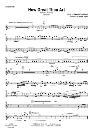 How Great Thou Art - Solo in Bb Part - LM292