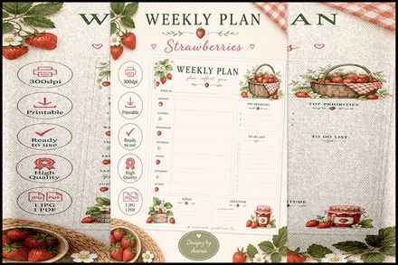 DBA-Weekly Planner - Strawberries