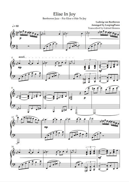 Für Elise x Ode to Joy - Jazz Piano Mashup (&quot;Elise in Joy&quot;)