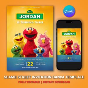 Birthday Invitation Canva Template V3 for Boy and Girl Kids Party 