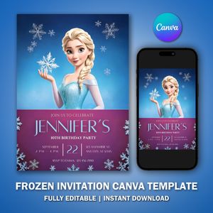 Frozen Invitation Template for Birthday Party V1