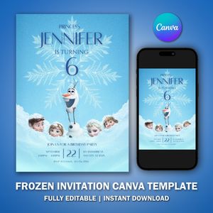Frozen Invitation Template for Birthday Party V6
