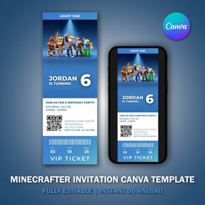 Roblox Invitation Ticket Template V1 for Game Party 