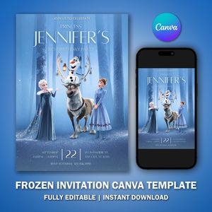 Frozen Invitation Template for Birthday Party V5