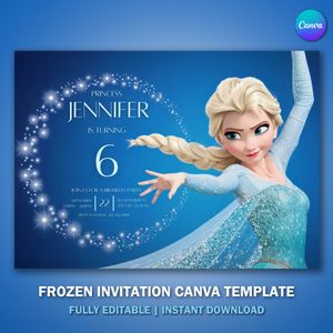 Frozen Invitation Template for Birthday Party V7